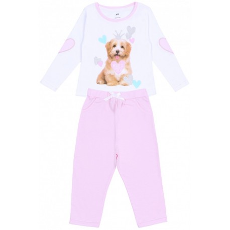 Pink Puppy Long Sleeve Pyjama Set For Girls PRINCESS POOCH Young Dimension Sleep