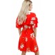 John Zack - Ruffle Shoulder Mini Tea Dress In Floral Print