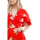 John Zack - Ruffle Shoulder Mini Tea Dress In Floral Print
