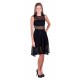 Black Fit and Flare Style Sleeveless Full Sheer Mesh Midi Dress by John Zack