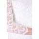 Cream Short Mini Lace Dress, 3/4 Length Sleeves, Boat Neck John Zack