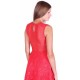 AMAZING London Czerwona, koronkowa  sukienka midi