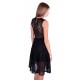 Black Fit and Flare Style Sleeveless Full Sheer Lace Midi Dress by John Zack