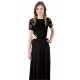 Black Short Sleeved, Cut Out Waist and Back Maxi Dress By John Zack