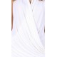 Ecru Draped Wrap Front Bodycon Fit Mini Dress, Sleeveless by John Zack
