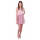 Pink Mini Dress, Open Back, Lace Sleeveless &amp; Chiffon Skirt by John Zack