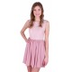 Pink Mini Dress, Open Back, Lace Sleeveless &amp; Chiffon Skirt by John Zack