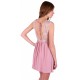 Pink Mini Dress, Open Back, Lace Sleeveless &amp; Chiffon Skirt by John Zack