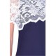 ASOS Granatowa sukienka mini z białą koronką