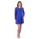 Blue Glitter Oversized Mini Dress, Long Sleeved by John Zack