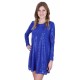 Blue Glitter Oversized Mini Dress, Long Sleeved by John Zack