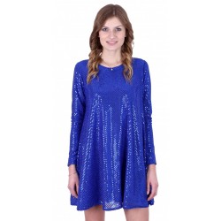 ASOS Niebieska, połyskująca sukienka oversize