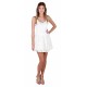 Cream Fit and Flare Style Floral Lace Mini Dress, Cut Out Back by John Zack