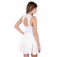 Cream Fit and Flare Style Floral Lace Mini Dress, Cut Out Back by John Zack