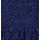 Navy Blue Spaghetti Strap Sleeveless Midi Dress, Full Guipure Lace John Zack
