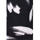 Black/White Soft &amp; Elastic Bodycon Fit 3/4 Length Sleeve Midi Dress John Zack