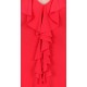 Red A-line Mini Dress, Sleeveless, V-neck Frill Trim Detail By John Zack