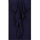 Navy Blue A-line Mini Dress, Sleeveless, V-neck Frill Trim Detail By John Zack