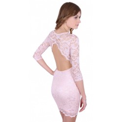ASOS koronkowa różowa sukienka mini bez pleców