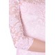 Elastic Pink Floral Lace Mini Dress Bodycon Fit, Open Back John Zack 