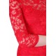 Elastic Red Floral Lace Mini Bodycon Fit, Open Back Dress John Zack 