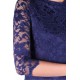 John Zack Navy Blue Backless Mini Lace Dress 3/4 Sleeves Bodycon