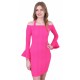 ASOS Różowa sukienka mini, rękawy dzwony