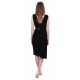 Black Asymmetric Sleeveless Mini Dress, V-Neck and Back by John Zack