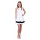 White Soft &amp; Elastic Sleeveless Fit and Flare Mini Dress by John Zack