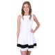 White Soft &amp; Elastic Sleeveless Fit and Flare Mini Dress by John Zack