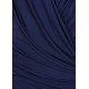 Navy Blue Draped Wrap Front Bodycon Fit Mini Dress, Sleeveless by John Zack