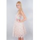  Pink Full Floral Lace Midi Fit &amp; Flare Style Dress, Backless by John Zack