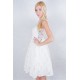 White Full Floral Lace Midi Fit &amp; Flare Style Dress, Backless by John Zack