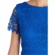 Cobalt Short Sleeved Midi Dress, Full Guipure Lace by John Zack