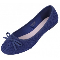 Navy Blue Pumps With A Bow - Crochet