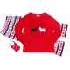 Czerwony komplet, piżama + skarpety PRIMARK