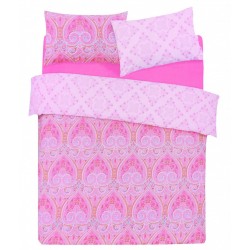 Pink King Size Duvet Cover & Two Pillowcases Set 230x220