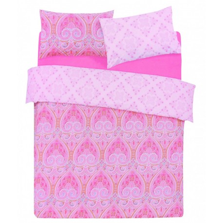 Pink King Size Duvet Cover & Two Pillowcases Set 230x220