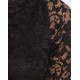  Black Backless Mini Lace Dress, 3/4 Length Sleeves, Bodycon Fit, John Zack