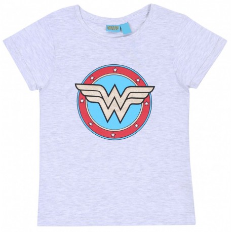 Grey Top, T-shirt For Girls WONDER WOMAN DC COMICS