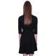 Black A-line Mini Dress, Three-Quarter Sleeves, Sweetheart Neckline By John Zack