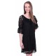 Black Off Shoulder Floral Lace Mini Dress, 3/4 Length Sleeve by John Zack