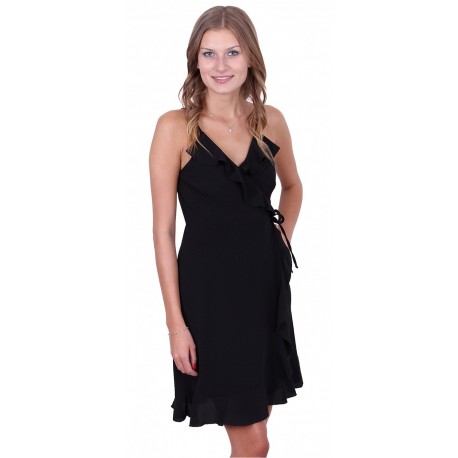 ASOS Czarna sukienka mini z falbankami