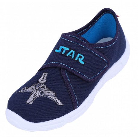 Boys Navy Blue/Grey Spaceship Shoes, Slippers, Sneakers LEMIGO