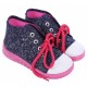 Girls Navy Blue/Silver Rain, Red Laces, Shoes, Slippers, Sneakers LEMIGO