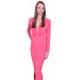 Raspberry/Pink Long Sleeved Draped Maxi Dress, Deep V-Neck by John Zack