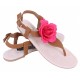 Brązowe sandały z  różowym kwiatem PRIMARK