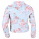 Fashionable Mint Floral Short Denim Jacket