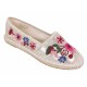 Gold Espadrilles With Colourful Embroided Flowers