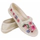 Gold Espadrilles With Colourful Embroided Flowers